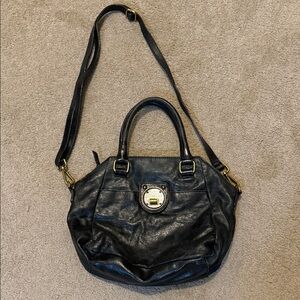 Elliott Lucca Vintage Black Leather Shoulder Bag